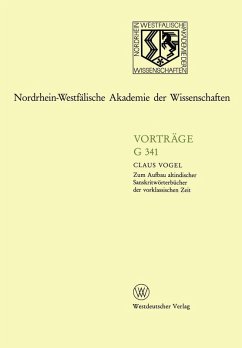 Zum Aufbau altindischer Sanskritwörterbücher der vorklassischen Zeit (eBook, PDF) - Vogel, Claus