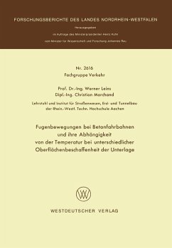 Cover Fugenbewegungen bei Betonfahrbahnen und ihre Abhängigkeit von der Temperatur bei unterschiedlicher Oberflächenbeschaffenheit der Unterlage (eBook, PDF)