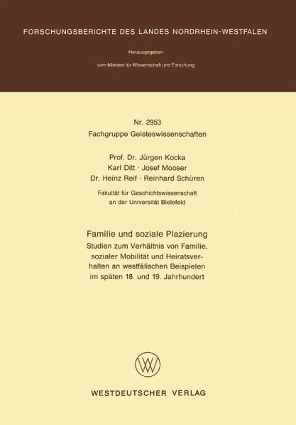 Familie und soziale Plazierung (eBook, PDF)