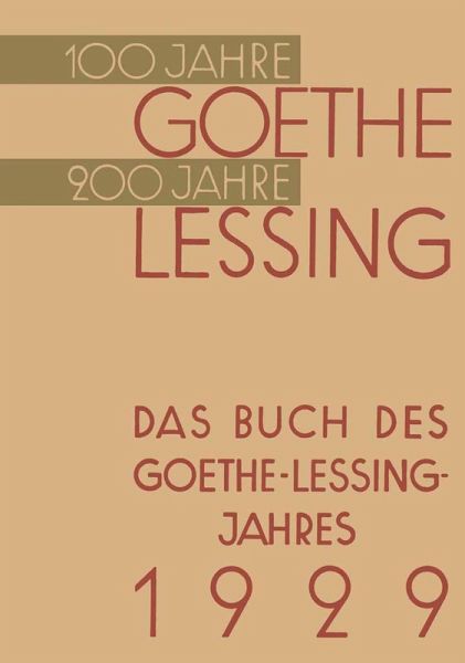 Das Buch des Goethe-Lessing-Jahres 1929 (eBook, PDF)