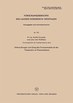 Cover Untersuchungen zum Gang des Torsionsmoduls mit der Temperatur an Wannensteinen (eBook, PDF)