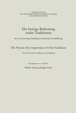 Cover Die heutige Bedeutung oraler Traditionen / The Present-Day Importance of Oral Traditions (eBook, PDF)
