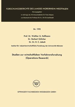 Studien zur wirtschaftlichen Verfahrensforschung (Operations Research) (eBook, PDF) - Gülicher, Herbert; Hoffmann, Walther