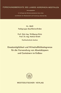 Einsatzmöglichkeit und Wirtschaftlichkeitsgrenze für die Verwendung von Absetzkippern und Containern im Erdbau (eBook, PDF) - Hintz, Wolfgang