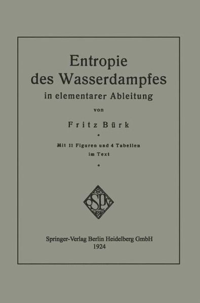 Entropie des Wasserdampfes in elementarer Ableitung (eBook, PDF)