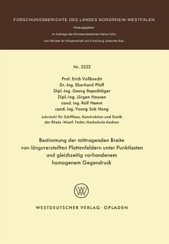 Cover Bestimmung der mittragenden Breite von längsversteiften Plattenfeldern unter Punktlasten und gleichzeitig vorhandenem homogenem Gegendruck (eBook, PDF)