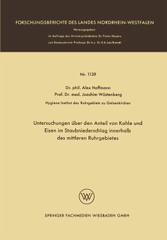 Untersuchungen über den Anteil von Kohle und Eisen im Staubniederschlag innerhalb des mittleren Ruhrgebietes (eBook, PDF) - Hoffmann, Alex