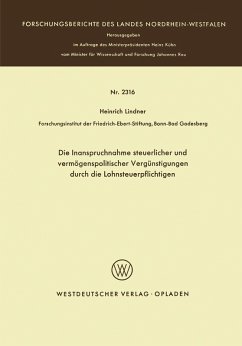 Cover Die Inanspruchnahme steuerlicher und vermögenspolitischer Vergünstigungen durch die Lohnsteuerpflichtigen (eBook, PDF)