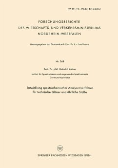 Entwicklung spektrochemischer Analysenverfahren für technische Gläser und ähnliche Stoffe (eBook, PDF) - Kaiser, Heinrich