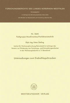 Untersuchungen zum Drehschlagschrauben (eBook, PDF) - Sieling, Peter