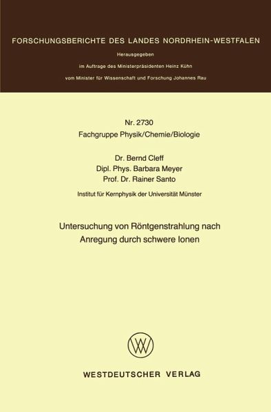 Untersuchung von Röntgenstrahlung nach Anregung durch schwere Ionen (eBook, PDF)