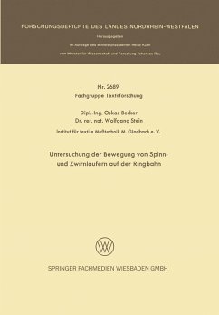 Untersuchung der Bewegung von Spinn- und Zwirnläufern auf der Ringbahn (eBook, PDF) - Becker, Oskar