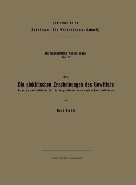 Die elektrischen Erscheinungen des Gewitters (eBook, PDF)