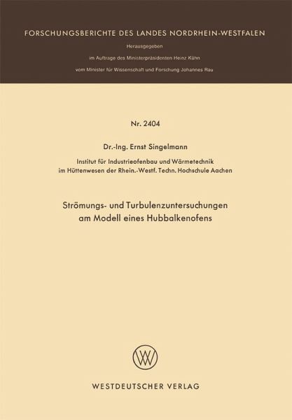 Strömungs- und Turbulenzenuntersuchungen am Modell eines Hubbalkenofens (eBook, PDF)