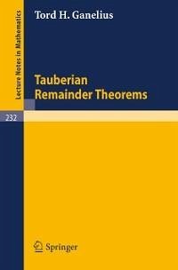 Tauberian Remainder Theorems (eBook, PDF) - Ganelius, Tord H.