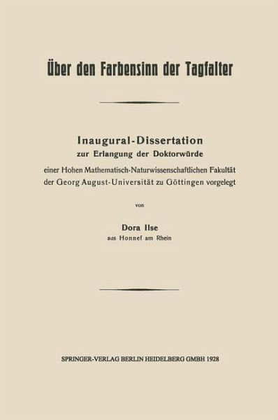 Über den Farbensinn der Tagfalter (eBook, PDF)