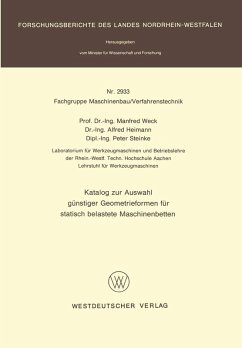 Cover Katalog zur Auswahl günstiger Geometrieformen für statisch belastete Maschinenbetten (eBook, PDF)