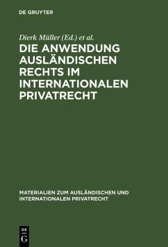 Cover Die Anwendung ausländischen Rechts im internationalen Privatrecht (eBook, PDF)