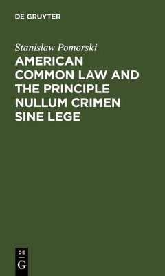 Cover American common law and the principle nullum crimen sine lege (eBook, PDF)