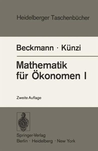 Mathematik für Ökonomen I (eBook, PDF) Mathematik für Ökonomen I (eBook, PDF)