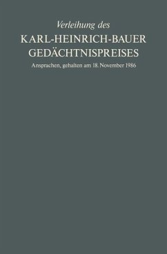 Cover Verleihung des Karl-Heinrich-Bauer Gedächtnispreises (eBook, PDF)