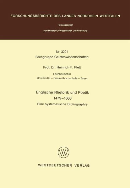 Englische Rhetorik und Poetik 1479 - 1660 (eBook, PDF)