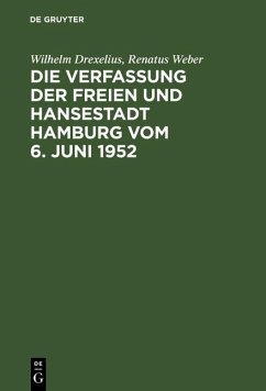 Cover Die Verfassung der Freien und Hansestadt Hamburg vom 6. Juni 1952 (eBook, PDF)