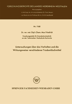 Untersuchungen über das Verhalten und die Wirkungsweise verschiedener Trockenlöschmittel (eBook, PDF) - Friedrich, Max