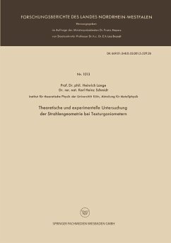 Theoretische und experimentelle Untersuchung der Strahlengeometrie bei Texturgoniometern (eBook, PDF) - Lange, Heinrich