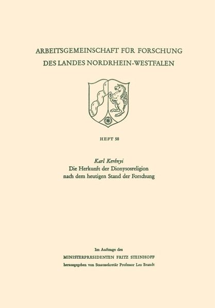 Die Herkunft der Dionysosreligion nach dem heutigen Stand der Forschung (eBook, PDF)