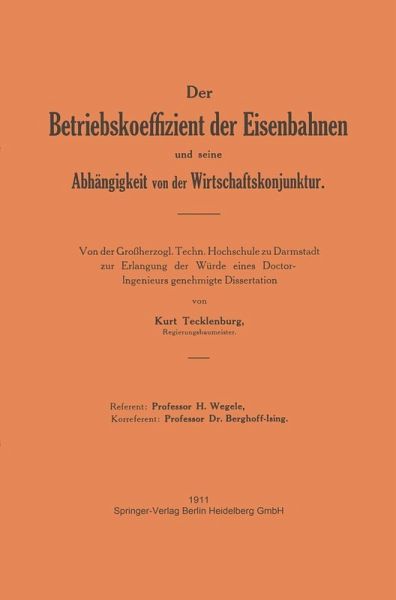 Der Betriebskoeffizient der Eisenbahnen und seine Abhängigkeit von der Wirtschaftskonjunktur (eBook, PDF)