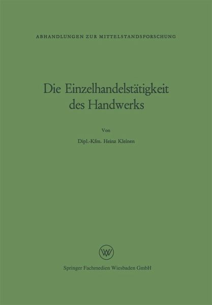 Die Einzelhandelstätigkeit des Handwerks (eBook, PDF)