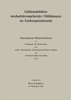 Lichtmodulation wechselstromgeheizter Glühlampen im Tonfrequenzbereich (eBook, PDF) - Köhler, Horst