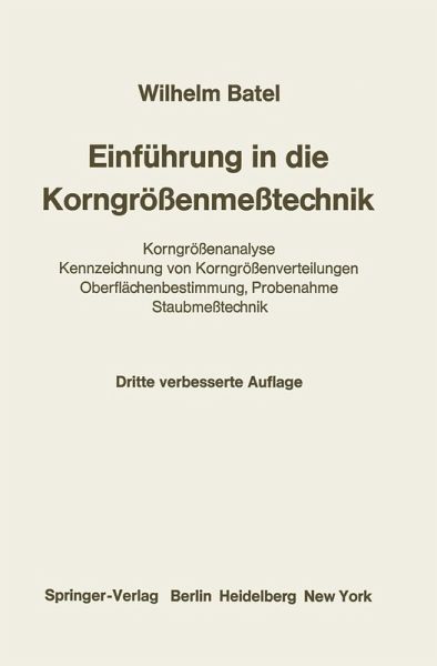 Einführung in die Korngrößenmeßtechnik (eBook, PDF)