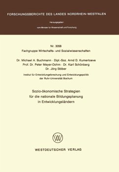 Sozio-ökonomische Strategien für die nationale Bildungsplanung in Entwicklungsländern (eBook, PDF) - Buchmann, MichaelA.