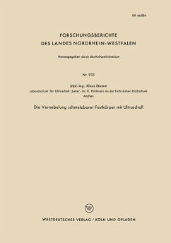 Cover Die Vernebelung schmelzbarer Festkörper mit Ultraschall (eBook, PDF)
