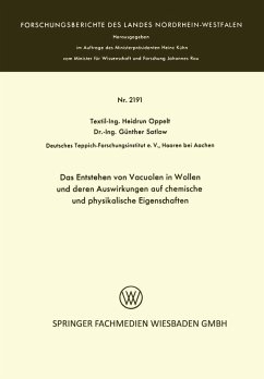 Cover Das Entstehen von Vacuolen in Wollen und deren Auswirkungen auf chemische und physikalische Eigenschaften (eBook, PDF)