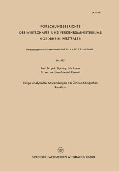 Einige analytische Anwendungen der Zincke-Königschen Reaktion (eBook, PDF) - Asmus, Erik