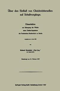 Cover Über den Einfluß von Gleichrichterzellen auf Schaltvorgänge (eBook, PDF)