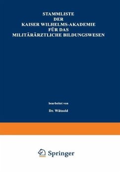 Cover Stammliste der Kaiser Wilhelms-Akademie für das militärärztliche Bildungswesen (eBook, PDF)