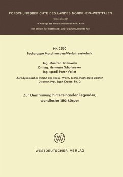 Zur Umströmung hintereinander liegender, wandfester Störkörper (eBook, PDF) - Balkowski, Manfred