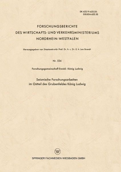 Seismische Forschungsarbeiten im Ostteil des Grubenfeldes König Ludwig (eBook, PDF) Seismische Forschungsarbeiten im Ostteil des Grubenfeldes König Ludwig (eBook, PDF)