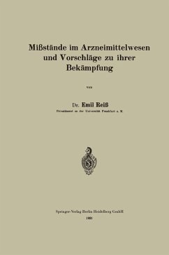 Cover Mißstände im Arzneimittelwesen und Vorschläge zu ihrer Bekämpfung (eBook, PDF)