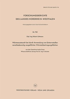 Cover Wärmeaustausch bei durch Anwendung von Sintermetallen verschiedenartig ausgeführten Wärmeübertragungsflächen (eBook, PDF)