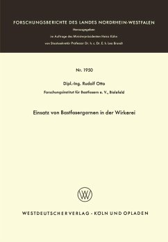 Einsatz von Bastfasergarnen in der Wirkerei (eBook, PDF) - Otto, Rudolf