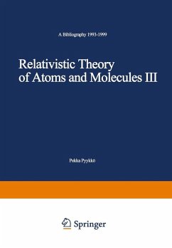 Cover Relativistic Theory of Atoms and Molecules III (eBook, PDF)