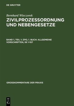 Cover ZPO, 1. Buch: Allgemeine Vorschriften, §§ 1-107 (eBook, PDF)