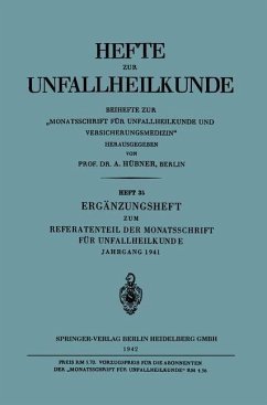 Ergänzungsheft zum Referatenteil der Monatsschrift für Unfallheilkunde (eBook, PDF) - Hübner, A.