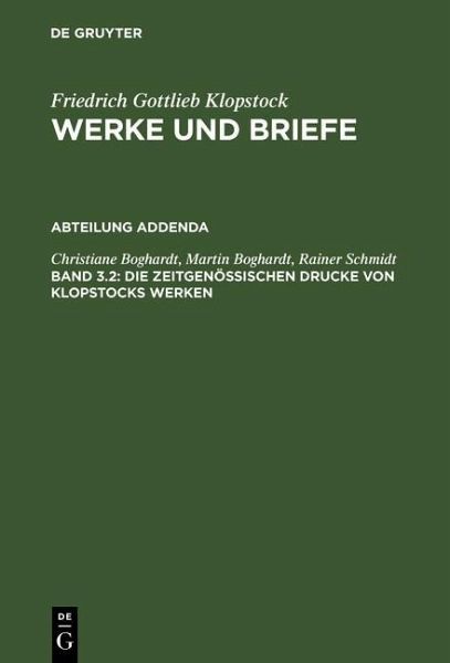 Die zeitgenössischen Drucke von Klopstocks Werken (eBook, PDF) Die zeitgenössischen Drucke von Klopstocks Werken (eBook, PDF)