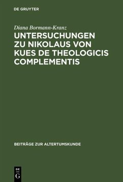 Cover Untersuchungen zu Nikolaus von Kues De theologicis complementis (eBook, PDF)